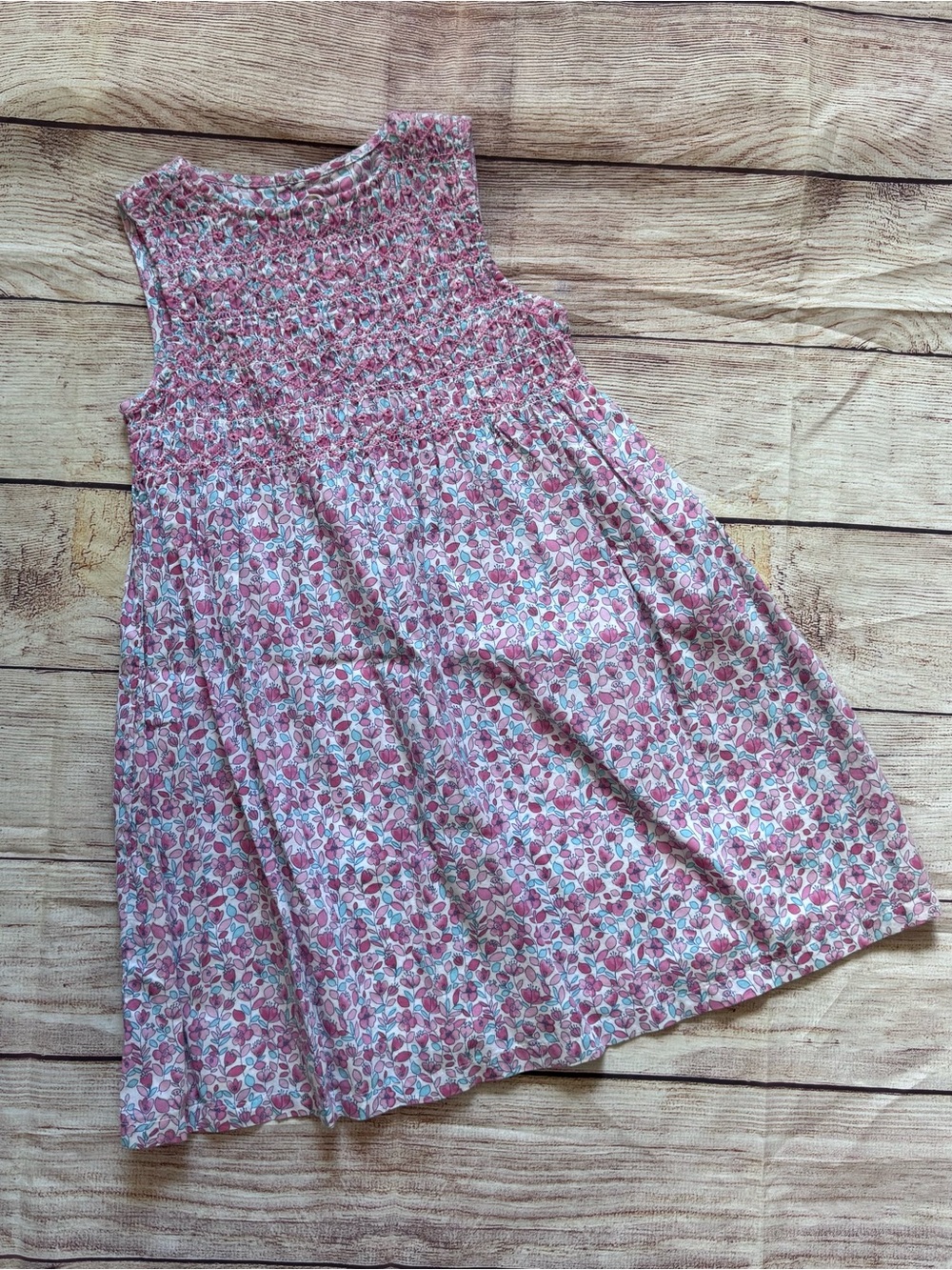 JoJo Maman Bebe Pink Smocked Cotton Dress